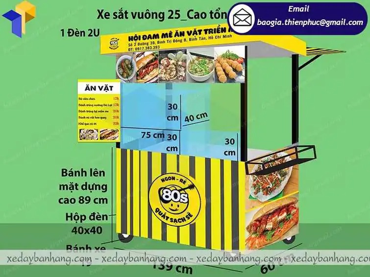 báo giá xe bán xiên que tự chọn