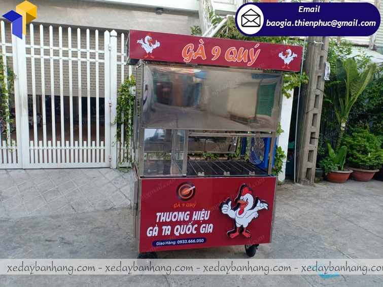 đặt làm xe bán gà nướng bằng inox đặt làm xe bán gà nướng bằng inox