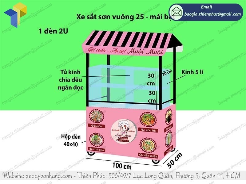 mẫu xe sắt bán cá viên chiên đẹp