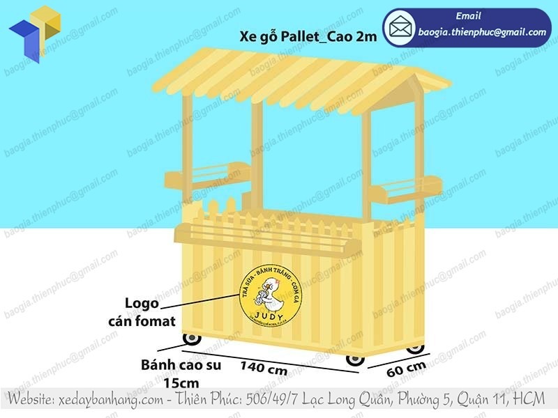 thiết kế xe bán trà sữa cá viên