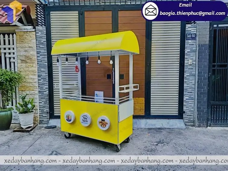 thiết kế  xe bán xiên que nướng vỉa hè