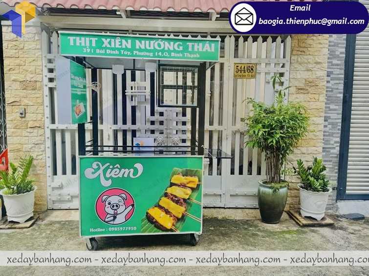 thiết kế xe bán xiên que nướng