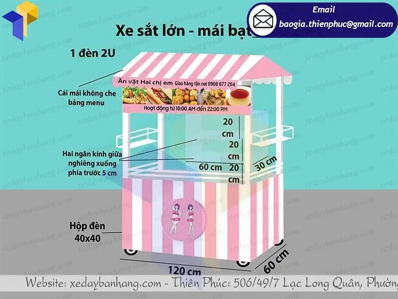 tủ bán xiên que trà sữa