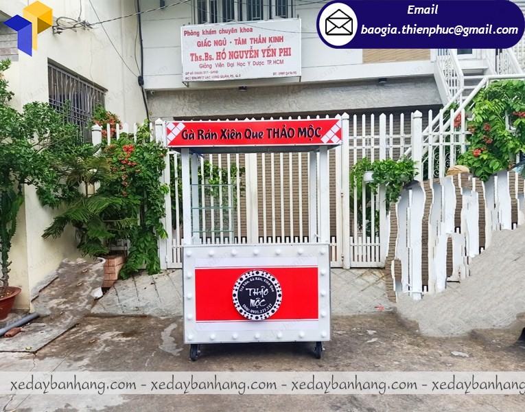 xe đẩy bán gà rán giá rẻ xe bán thức ăn nhanh