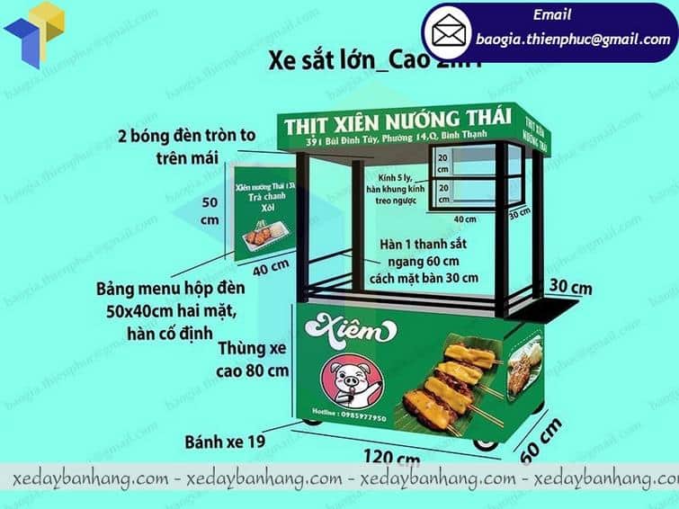 xe bán xiên que nướng