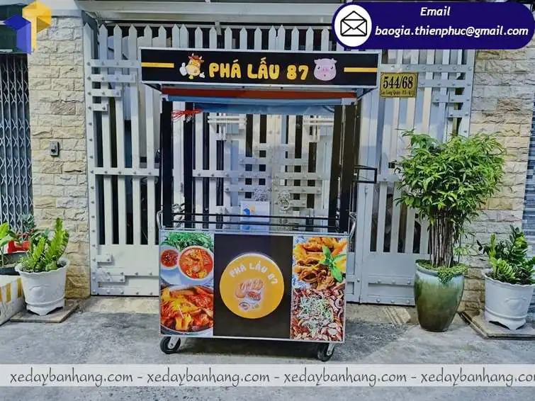 xe bánh mì phá lấu inox xe bánh mì phá lấu inox