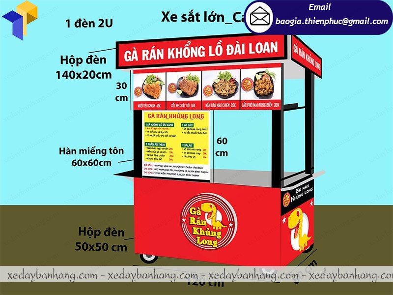 xe bán gà rán giá bao nhiêu Xưởng sản xuất xe bán hàng lưu động tại hcm