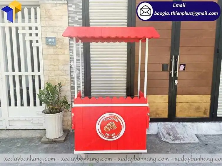 xe gỗ bán bánh tokoyaki xe gỗ bán bánh tokoyaki