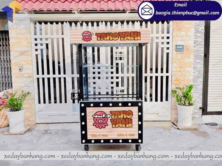 xe sắt bán bánh tokoyaki xe sắt bán bánh tokoyaki