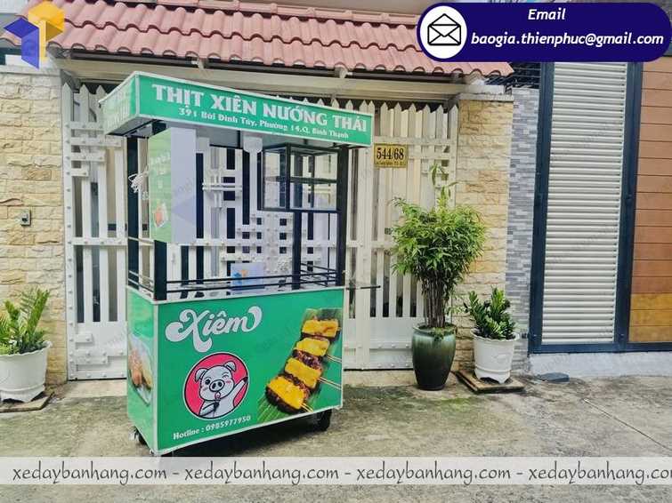 xưởng đóng xe bán xiên que nướng